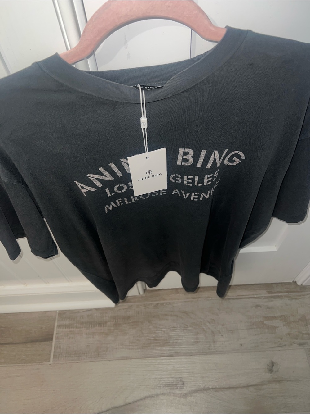 ANINE BING Cade Melrose Stencil Tee Shirt NWT